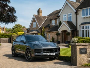Porsche sitting in front of a house in the united kingdom